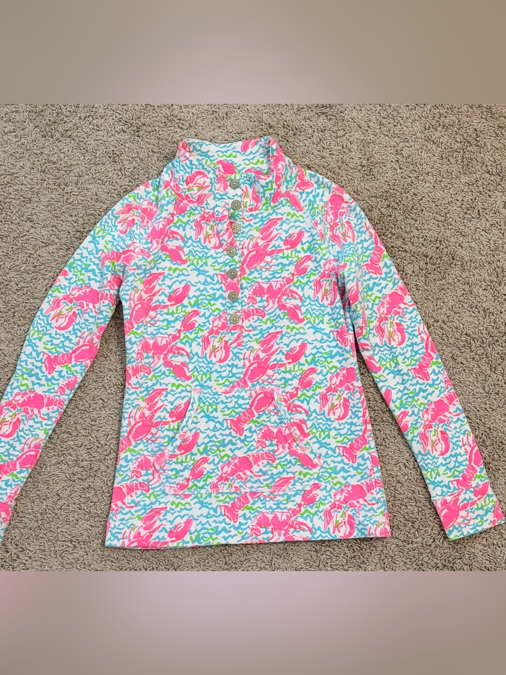 EUC Lilly Pulitzer Captain Popover “Lobstah Roll Lobster” Rare print Sz XS